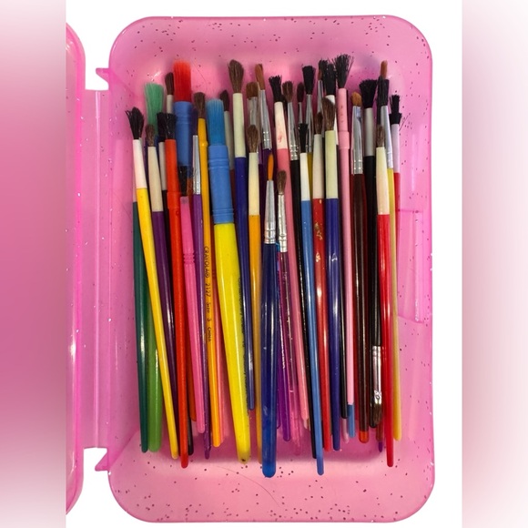 Painting art set 6 white paint sheets organization case & 50 paint brushes - Picture 2 of 5